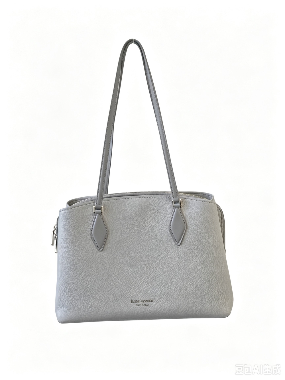 Kate Spade Light Gray Leather Tote Bag